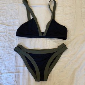 LSpace Green and black Bikini